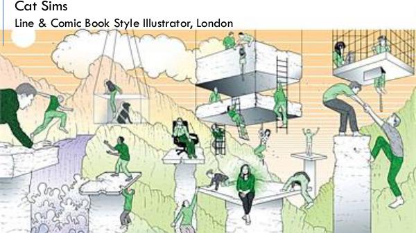 Cat Sims is a London based Line & Comic book style illustrator Cat Sims