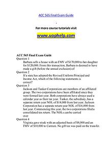 ACC 565 help A Guide to career/uophelp.com