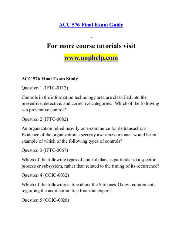ACC 576 help A Guide to career/uophelp.com ACC 576 help A Guide to career/uophelp.com