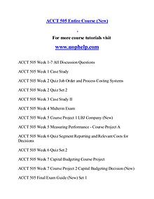 ACCT 505 help A Guide to career/uophelp.com