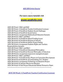 AED 200 help A Guide to career/uophelp.com