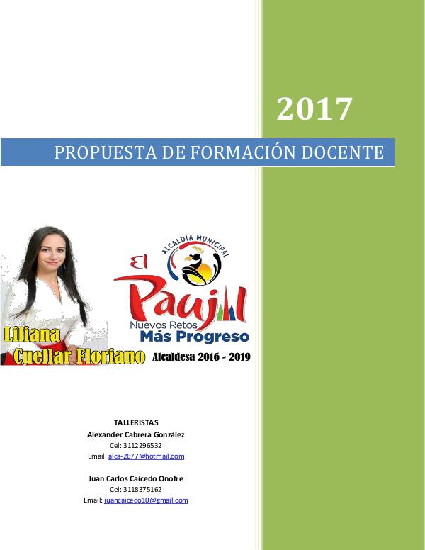 PROPUESTA DE FORMACIÓN DOCENTE PRESENTACIÓN  Y PROPUESTA TALLER E.N.