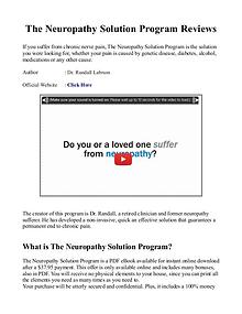The Peripheral Neuropathy Solution Program PDF / eBook Free Download