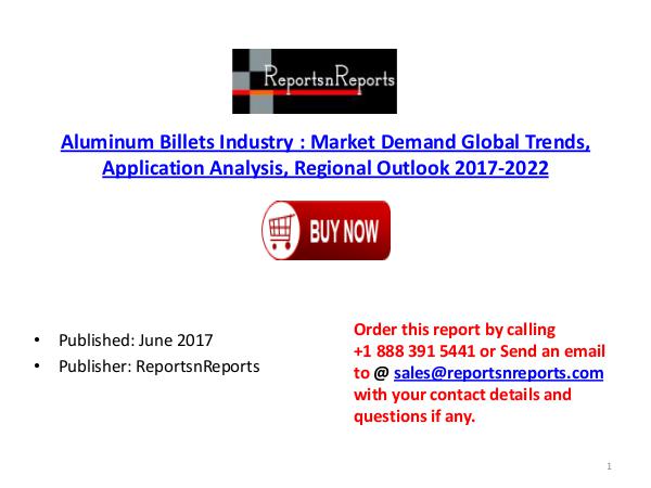 Global Aluminum Billets Industry 2017-2022 Growth, Trends and Size Re Aluminum Billets  PDF DOC 4.( 14 JUNE)