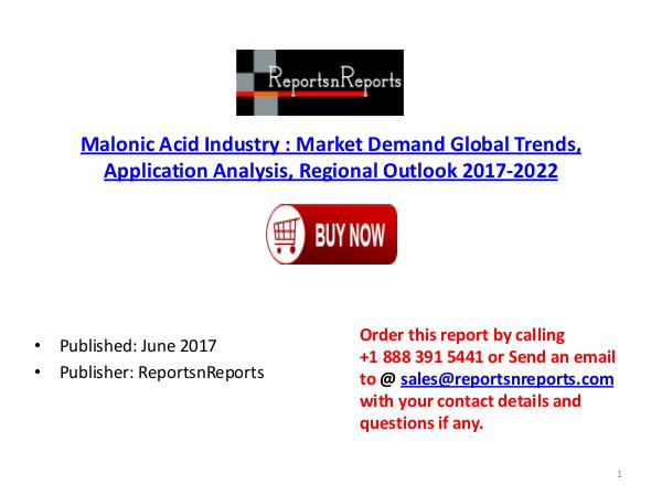 Malonic Acid Industry Global Market Trends, Share, Size and 2022 Fore Malonic Acid  PDF DOC 5.( 15 JUNE)