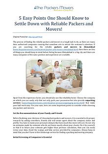 5 Easy Points One Should Know to Settle Down with Reliable Packers an