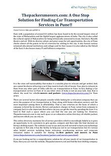 Thepackersmovers.com: A One Stop Solution for Finding Car Transportat