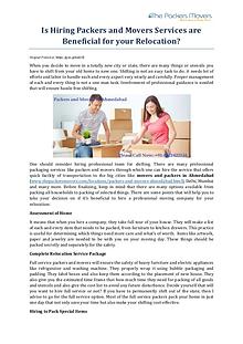 Is Hiring Packers and Movers Services are Beneficial for your Relocat