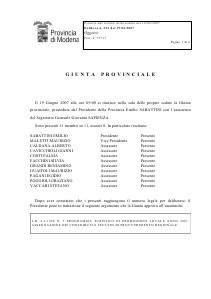 Finanziamenti al turismo Provincia di Modena 2007 - 2012 Provincia 2007 - 2012