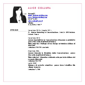 ALICE COLLURA CURRICULUM VITAE ViterboMarketing | CV