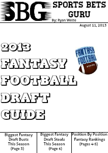 2013 Fantasy Football Draft Guide