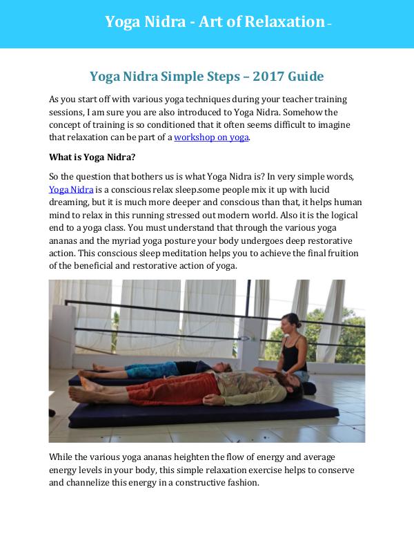 Yoga Nidra -  Art of Relaxation – Simple Steps – 2017 Guide Yoga Nidra -  art of relaxation Guide - Simple Ste
