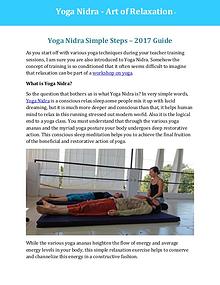 Yoga Nidra -  Art of Relaxation – Simple Steps – 2017 Guide