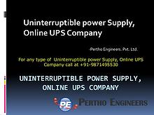 Uninterruptible power Supply, Online UPS Company – Pertho Engineers