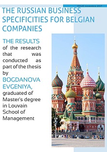 The russian business specificities for Belgian companies