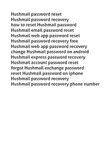 18002520044 Hushmail Password Recovery/Reset Phone Number