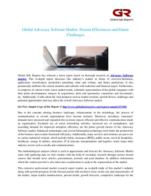 Global Info Reports Global Advocacy Software Market