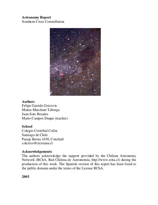 Proyecto Astronómico Constelación Cruz del Sur southern_cross_colegio_cristobal_colon