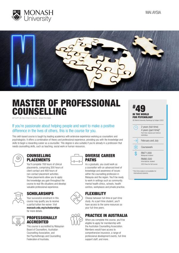 Master of Professional Counselling