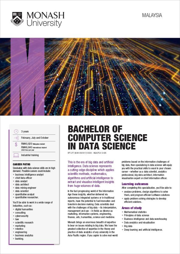 Bachelor of Computer Science in Data Science Nov 2019