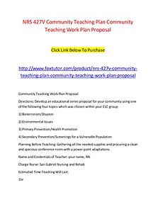 NRS 427V Community Teaching Plan Community Teaching Work Plan Proposa