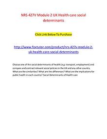 NRS 427V Module 2 UK Health care social determinants