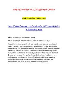 NRS 427V Week 4 CLC Assignment CMNTY