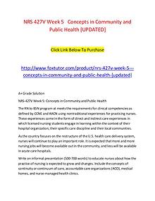 NRS 427V Week 5   Concepts in Community and Public Health [UPDATED]