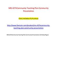 NRS 427VCommunity Teaching Plan Community Presentation
