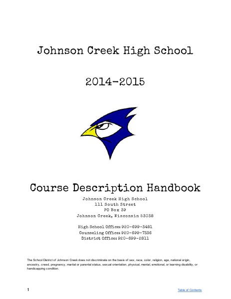 Course Description Handbook 2014-2015 Rev.2