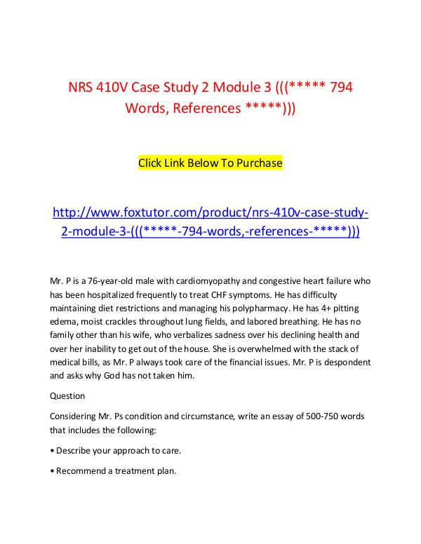 NRS 410V All Assignments NRS 410V All Assignments