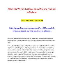 NRS 410V Week 5 Evidence based Nursing Practices in Diabetes