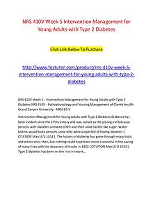 NRS 410V Week 5 Intervention Management for Young Adults with Type 2