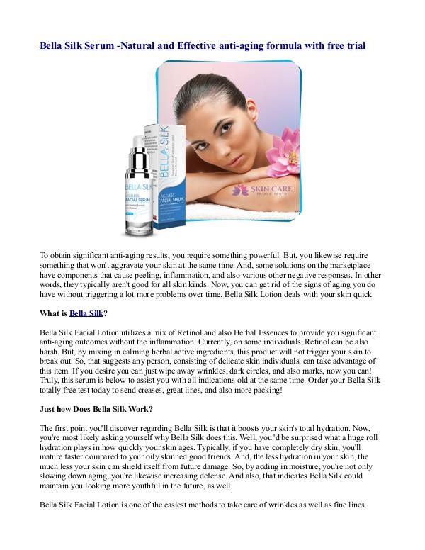 Physio Omega – Read Reviews, Ingredients, Benefits & free trial Info. Bella Silk Serum -Natural and Effective anti-aging
