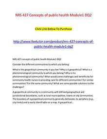NRS 427 Concepts of public health Module1 DQ2