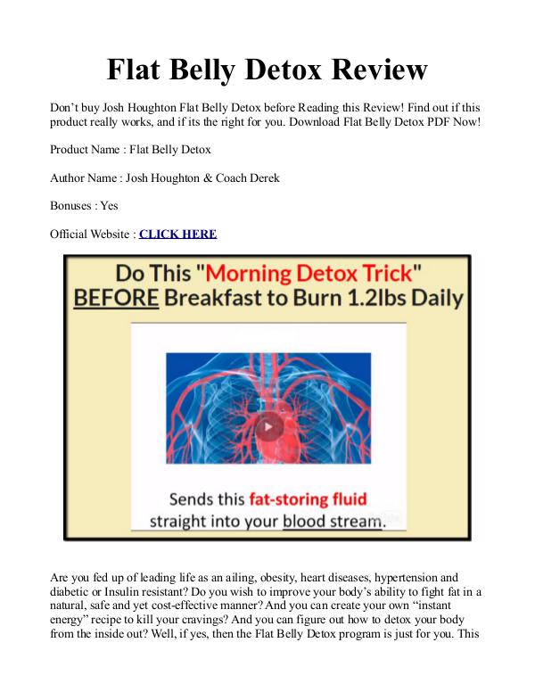 Flat Belly Detox Formula PDF / eBook by Josh Houghton Is It Free Online Download?