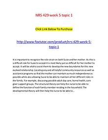 NRS 429 week 5 topic 1