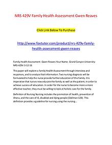 NRS 429V Family Health Assessment Gwen Reaves