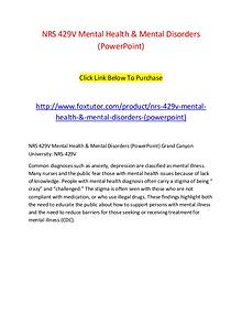 NRS 429V Mental Health & Mental Disorders (PowerPoint)