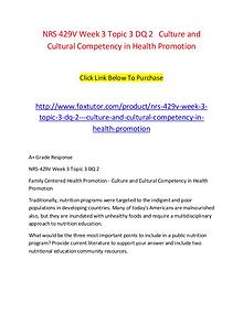 NRS 429V Week 3 Topic 3 DQ 2   Culture and Cultural Competency in Hea