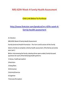 NRS 429V Week 4 Family Health Assessment