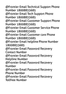 Frontier Email Technical Support 18008833685 Customer Service Reset