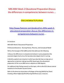 NRS 430V Week 2 Educational Preparation Discuss the differences in co