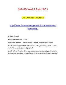 NRS 430V Week 2 Topic 2 DQ 1