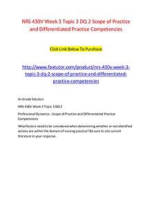 NRS 430V Week 3 Topic 3 DQ 2 Scope of Practice and Differentiated Pra