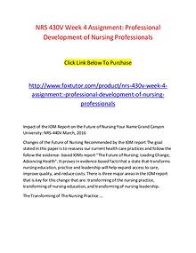 NRS 430V Week 4 Assignment Professional Development of Nursing Profes