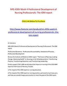 NRS 430V Week 4 Professional Development of Nursing Professionals The