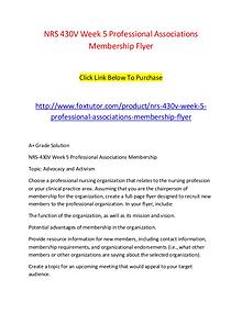 NRS 430V Week 5 Professional Associations Membership Flyer