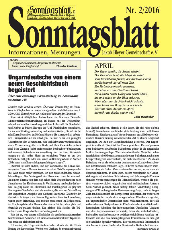 Sonntagsblatt 2/2016