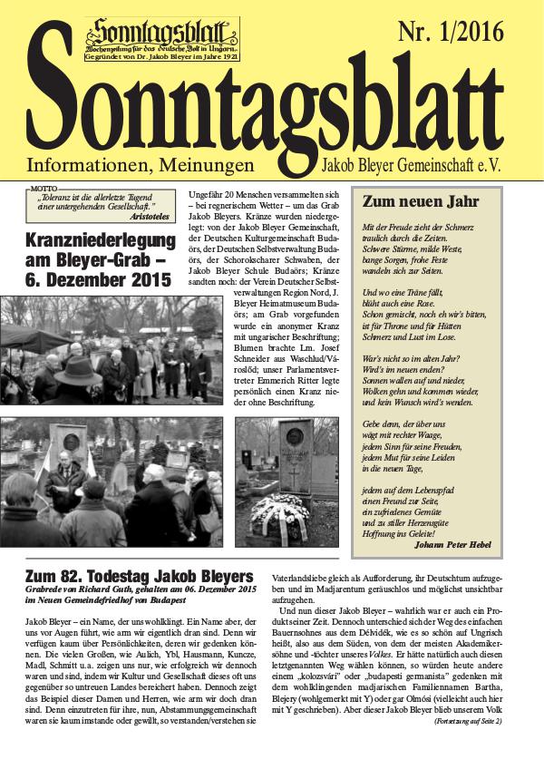 Sonntagsblatt 1/2016